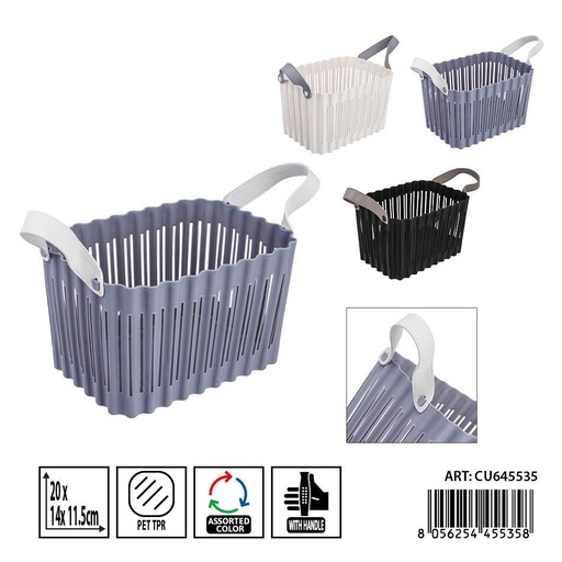 [0240209] Cesta redonda con asas 20x14x11.5 cm DC CASA - Accesorios de almacenamiento