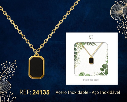 [24135] Collar de acero inoxidable con sobre - Joyería premium y colgantes elegantes