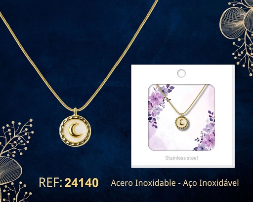 [24140] Collar de acero inoxidable con sobre - Joyería premium y colgantes elegantes