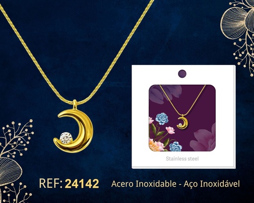 [24142] Collar de acero inoxidable con sobre - Joyería premium y colgantes elegantes