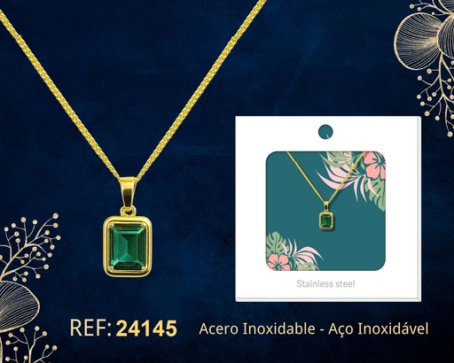 [24145] Collar de acero inoxidable con sobre - Joyería premium y colgantes elegantes