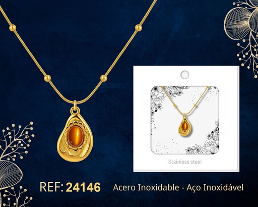 [24146] Collar de acero inoxidable con sobre - Joyería premium y colgantes elegantes
