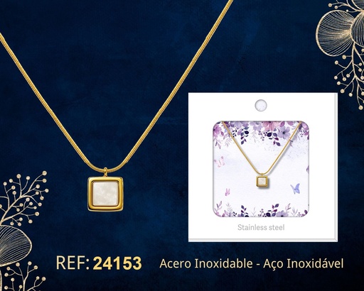 [24153] Collar de acero inoxidable con sobre - Joyería premium y colgantes elegantes