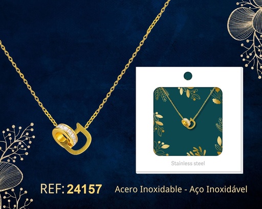 [24157] Collar de acero inoxidable con sobre - Joyería premium y colgantes elegantes