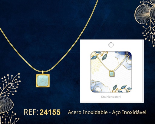 [24155] Collar de acero inoxidable con sobre - Joyería premium y colgantes elegantes