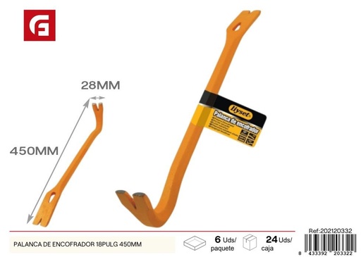 [202120332] Palanque de encofrador 18 pulgadas - 450 mm - Herramientas de ferretería y palancas