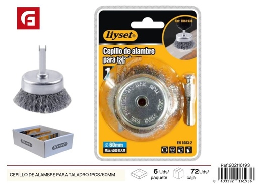 [202116193]  cepillo de alambre para taladro 1 pieza 60mm - Herramientas de ferretería
