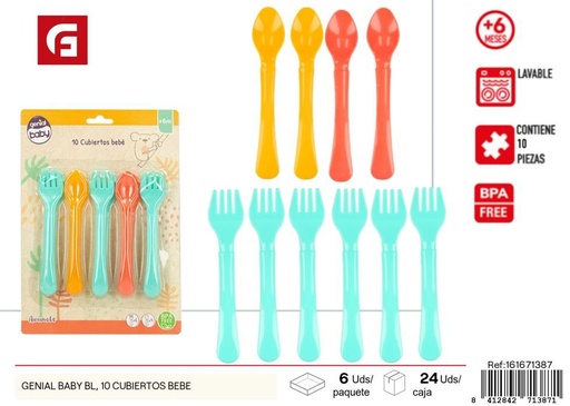 [161671387] Set de utensilios para bebé Genial Baby 10 piezas - Artículos de bebé
