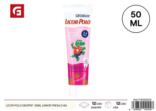 [111600004] Pasta de dientes Junior Fresa 0-6 años - Productos de cuidado personal