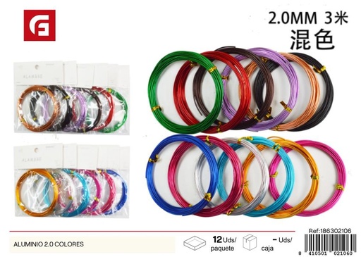 [186302106] Hilo de aluminio 2.0mm x 3m colores - Accesorios de costura