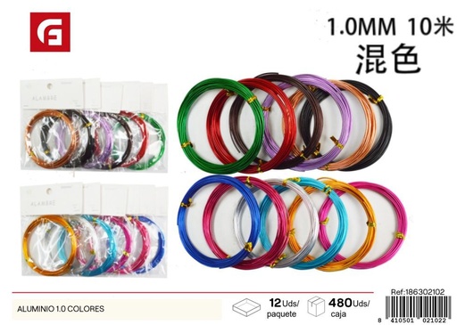 [186302102] Hilo de aluminio 1.0mm x 10m colores - Accesorios de costura