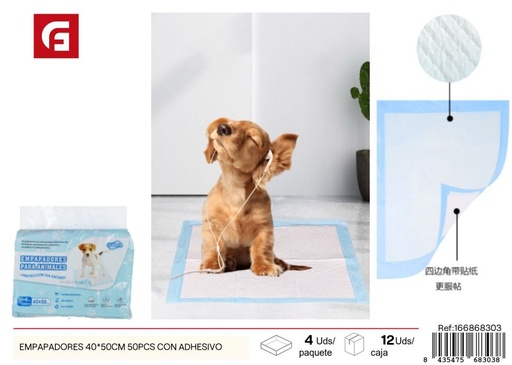[166868303] Empapadores 40*50 cm 50 piezas con adhesivo - Accesorios para mascotas