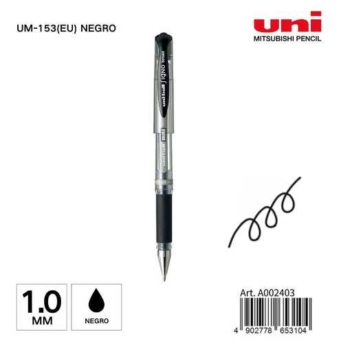 [A002403] Bolígrafo Uni-ball 1 mm UM-153(EU) negro - Papelería de marca