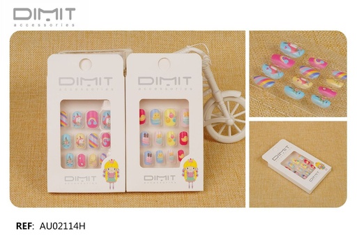 [8435693879503] Uñas postizas niñas 12/u AU02114H DM - Uñas y accesorios infantiles