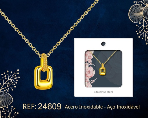[24609] Colgante chapado en oro 14K con circonita - Joyería premium