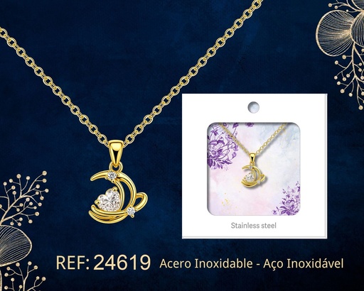 [24619] Colgante chapado en oro de 14K con circonita - Joyería premium de alta calidad