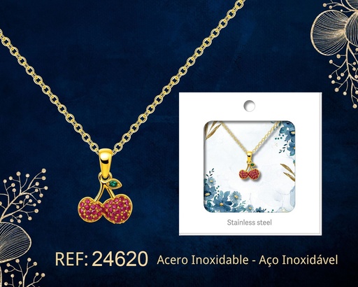 [24620] Colgante chapado en oro de 14K con circonita - Joyería premium de alta calidad