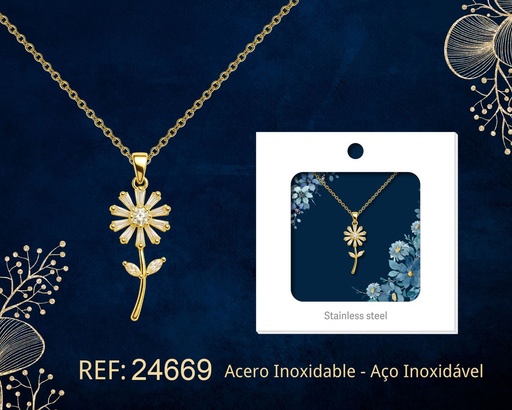 [24669] Colgante chapado en oro de 14K con circonita - Joyería premium de alta calidad