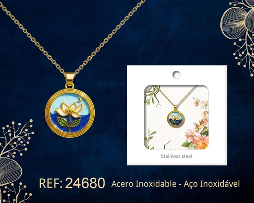 [24680] Colgante chapado en oro de 14K con circonita - Joyería premium de alta calidad