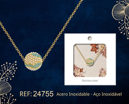 [24755] Colgante chapado en oro de 14K con circonita - Joyería premium de alta calidad