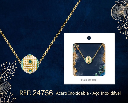 [24756] Colgante chapado en oro de 14K con circonita - Joyería premium de alta calidad