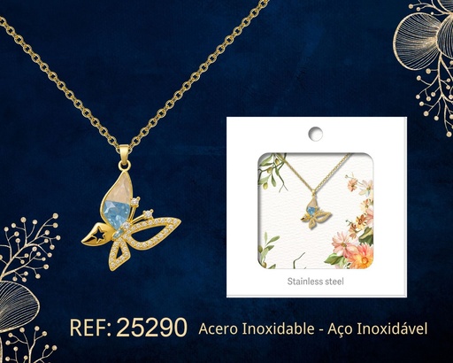 [25290] Colgante chapado en oro de 14K con circonita - Joyería premium de alta calidad