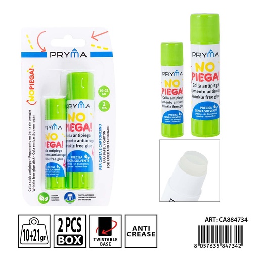 [0235454] Pegamento en barra sin arrugas 21g + 10g 2 piezas - Utensilios de pegado escolar