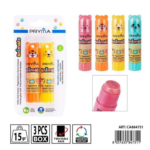 [0235451] Pegamento en barra color metalizado 15g 2 piezas - Utensilios de pegado escolar