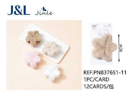 [8445801243799] Pinza de peluche flor 8cm 12 piezas - Accesorios para el cabello