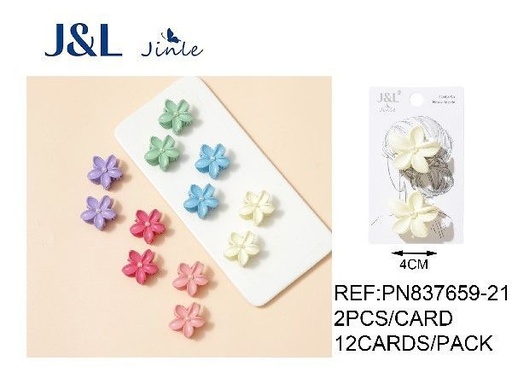 [8445801245496] Pack de 2 pinzas flor 4cm 12 piezas - Accesorios para el cabello