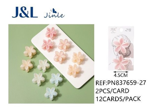 [8445801245830] Pack de 2 pinzas flor 4.5cm 12 piezas - Accesorios para el cabello