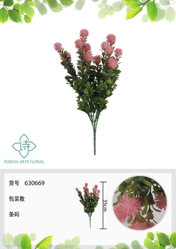 [630669ROSA] Ramo de flores decorativas color rosa - Flores decorativas pequeñas