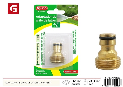 [202121443] Adaptador de grifo de latón 3/4 WS-2831 - Accesorios de jardín