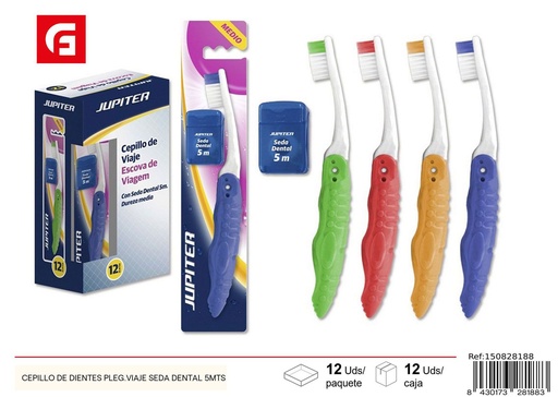 [150828188] Cepillo de dientes plegable + seda dental 5mts - Productos de cuidado personal