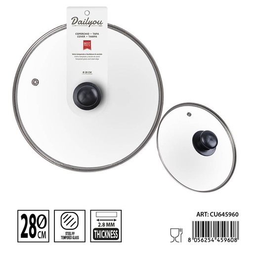 [0242202] Tapa de cristal templado 28 cm - Accesorios de cocina