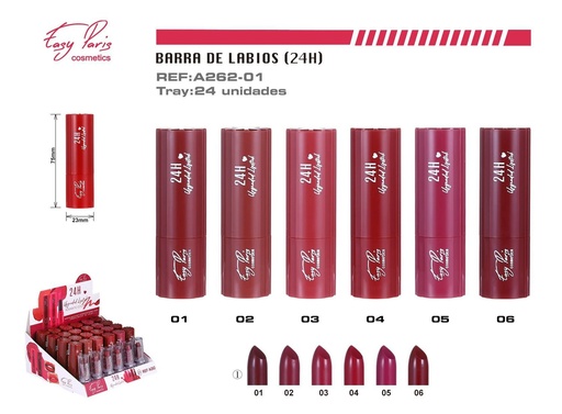 [A262-01] Labial de larga duración 24h - 24 Unidades