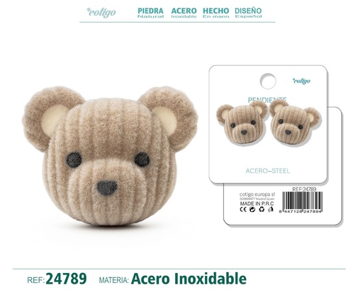 [24789] Pendiente de terciopelo con accesorio de acero inoxidable - Joyería de moda