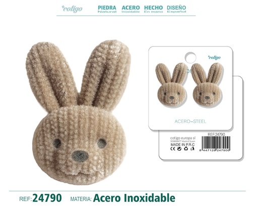 [24790] Pendiente de terciopelo con accesorio de acero inoxidable - Joyería de moda