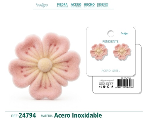 [24794] Pendiente de terciopelo con accesorio de acero inoxidable - Joyería de moda