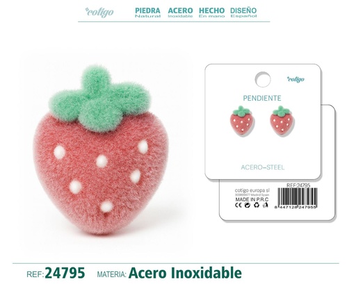 [24795] Pendiente de terciopelo con accesorio de acero inoxidable - Joyería de moda
