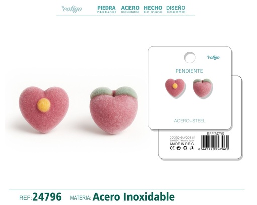 [24796] Pendiente de terciopelo con accesorio de acero inoxidable - Joyería de moda
