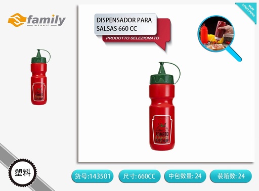 [317143501] Dispensador para salsas 660 CC de ketchup - Botellas para salsa de cocina