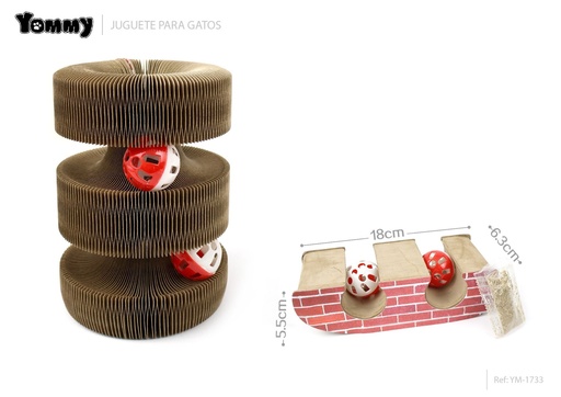 [YM1733] Plegable rascador diseño acordeón para gato 18x5.5x6.3cm - Rascadores para gatos