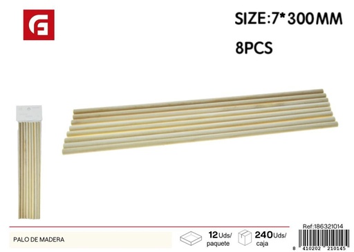 [186321014] Palo de madera 8 piezas - Material de manualidades