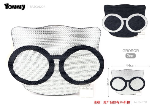 [YM1727] Rascador en forma de gato con gafas 44x34x2 cm - Juguete para mascotas