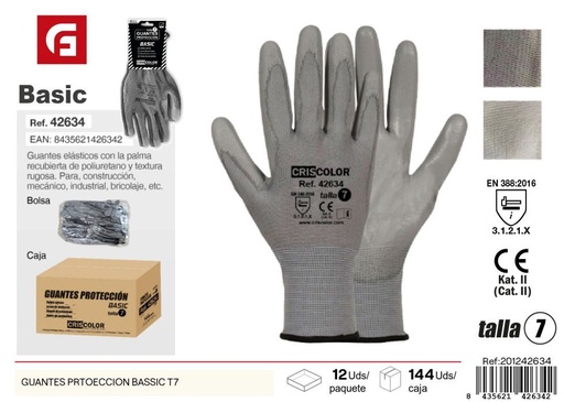 [201242634] Guantes de protección básicos T7 - Herramientas de ferretería