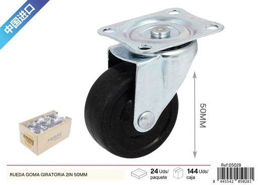 [05028] Rueda giratoria de goma 2 pulgadas (50 mm) - Accesorios de ferretería