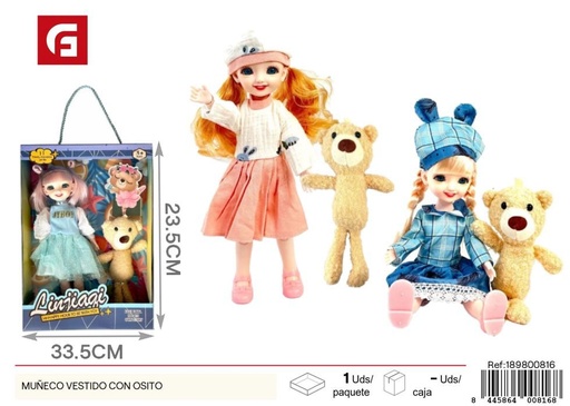 [189800816] Muñeco vestido con osito - Juguetes para niñas