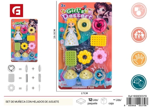 [189800379] Set de muñeca con helados de juguete - Juguetes de cocina y juegos
