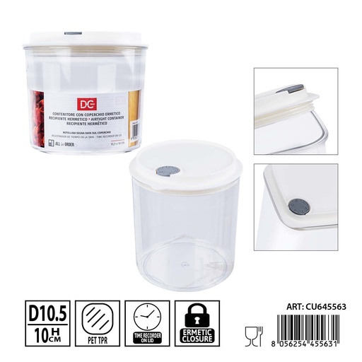 [0240237] Recipiente hermético transparente 850 ml 10.5x15 cm - Accesorios de cocina